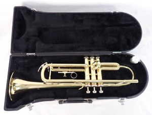 Jupiter JTR-300 Trumpet Gold Brass Beautiful w/ Case &Unused Mouthpeace
