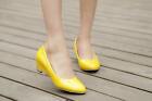 Women's Patent Leather Pointed  Toe Wedge Heel Party Dress Shoes Plus Size