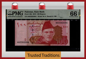 TT PK 48h 2013 PAKISTAN STATE BANK 100 RUPEES PMG 66 EPQ GEM UNCIRCULATED