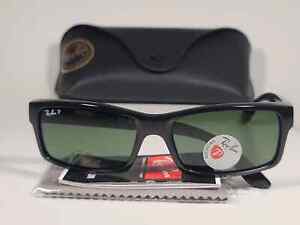 Ray-Ban RB4151 601/2P Sunglasses Black Frame Green Polarized Lens 59mm
