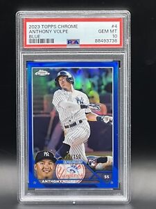 New Listing2023 Topps Chrome Anthony Volpe #4 Blue Refractor 072/150 Rookie RC PSA 10
