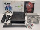 Nintendo Wii Black RVL-001 Gamecube Compatible Console Bundle Tested + 3 Games