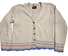 Vintage Alps Fine Women Apparel Fair Isle Cardigan Sweater Women XL Made USA