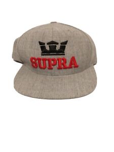 Supra Starter Hat Snap Back Adjustable Gray/Black/Red The Natural Brand