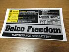 Delco Freedom  755 Battery Decal Set. Mid 80s through 90s  AC Delco Remy replica
