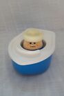 New ListingVintage Chunky Floating Boat #411 FP Bath Toy Fisher Price Blue Boat & Sailor