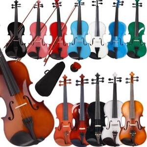 Glarry 4/4 3/4 1/2 1/4 1/8 Size Acoustic Violin Fiddle with Case Bow Rosin