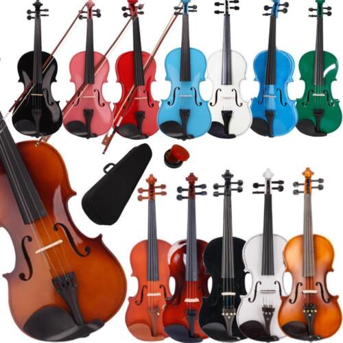 Glarry 4/4 3/4 1/2 1/4 1/8 Size Acoustic Violin Fiddle with Case Bow Rosin