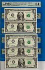2001 $1 FRN Lot of 5 notes PMG 67EPQ low serial number 5, 50, 500, 5000, 50000