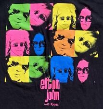 Elton John Las Vegas Tour T Shirt Women's Size Large Black Multi-Color