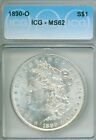 White ICG MS62 1890-O Morgan dollar, good mint luster, good looking, good price!