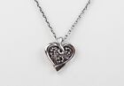 Jared Sterling Silver Womens Heart Pendant Necklace Toggle Clasp 18