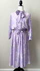 Vintage Dress The Jones Girl Womens Sz 18 Grandmacore Lavender Tie Neck Sheer