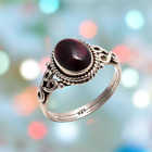 Garnet Stone Ring 925 Sterling Silver Statement Ring For Women Handmade Rings