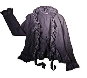 BLACK BEASTY BLAZER Dressy Vintage Ruffled Blazer Size Medium HAZELHAZE