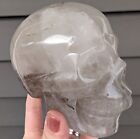 Black Tourmaline Skull Rutile Clear Rutilated Quartz Crystal Gemstone Large Big
