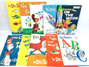 10 Dr Seuss book lot of Hardcover Books collection kids New and Vintage - GOOD