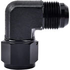 10AN Female to 10AN Male Flare 90 Degree Swivel Hose Fitting Adapter Black