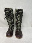 Pajar Boots US11 Grip Military Green Brown Lace Up Tall Winter Boot Lined Womens