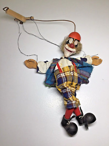 Antique Vintage Marrionette Puppet Scary Clown 12