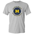 University of Michigan Wolverines Basketball Circle Logo T-Shirt -Sport Grey