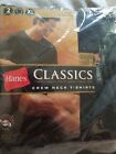 2003 XL 2 Hanes Men's Crew Neck Black T-Shirt NOS VINTAGE USA Classic Super Soft