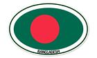 Bangladesh Euro Flag Oval car window bumper sticker decal 5