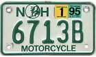 *99 CENT SALE*  1995 New Hampshire MOTORCYCLE License Plate #6713B No Reserve