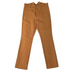 Frontier Classics Pants Mens 38x36 Brown Canvas Suspender Buckle Western Cowboy