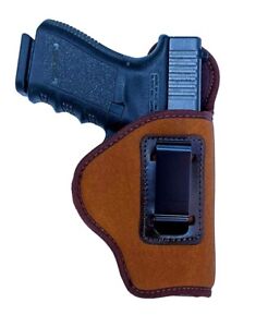 Brown Premium Soft Suede Leather IWB Gun Holster Max Carry -  Choose Model/Size