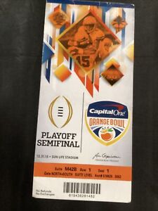 2015 Dec 31 Orange Bowl College Footbsll Ticket Oklahoma Clemson Deshaun Watson