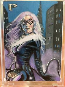Marvel Black Kat (cat) Sketch Card By Marcia Dye 2021 Upper Deck Premier AP