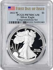 New Listing2022-W $1 American Silver Eagle Congratulations Set PR70DCAM FDOI PCGS