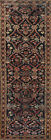 Antique Floral Mahal Navy Blue Runner Rug 3x12 Hand-knotted Wool Hallway Carpet