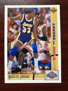 1991-92 Upper Deck Magic vs Jordan #34 Magic Johnson Michael Jordan HOF CC