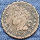 1869 over 9 Indian Head Cent 1c Overdate 1869/9 Repunched Date Circulated #56545