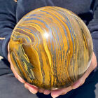 7.3LB  Large Natural Tiger Eye Stone Crystal Ball Quartz Healing Sphere Décor