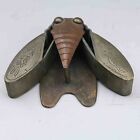 Old Chinese Ancient Collection Museum Hand carved Bronze cicada statue