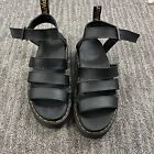 Dr DOC MARTEN Strappy BLAIRE Sandals BLACK Leather Platform Gladiator Size 9