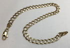14K Solid Gold Two Tone Diamond Cut Link Bracelet