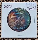 2017 American Silver Eagle Rainbow Monster Toned Coin 1 Oz BU $1 Uncirculated