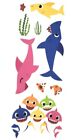 9 Piece Pinkfong Baby Shark Fish Theme Removable Wall Decals NEW (1 Sheet)