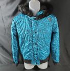 Fox Racing Womens Small Teal Winter Coat Puffer Jacket Hooded All