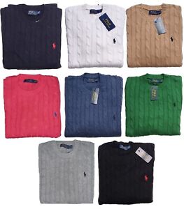 *NWT - Polo Ralph Lauren Men's Crew Neck Cotton Cable-Knit Sweater  : S - XXL