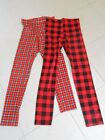 LOT OF 2 GIRLS OLD NAVY RED MULTI-COLOR LEGGINGS SIZE L(10-12)