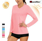 Women's UPF 50+ UV Protection T-Shirt Long Sleeve Pullover V-Neck Golf Shirts