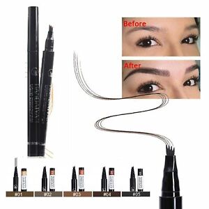 Microblading Tattoo Eyebrow Ink Pen 3D Fork Waterproof Pencil Brow 5 Colors