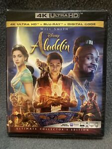 Disney Aladdin Live Action 4K Ultra HD + Blu-Ray + Digital, 2019) New Sealed