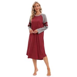 Women's Long Sleeve Nightgown Nightwear Sleepwear Sleep Dress Pajama Sleepdress