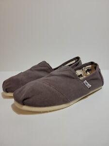Tom's Men's Gray Canvas Classic Slip On Shoes Size M 10